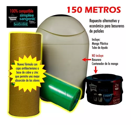 Recarga Antibacterial Basurero Sangenic Twist & Click 150 Mt