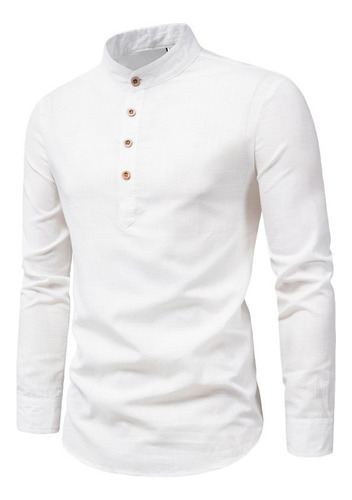 Camisa De Casual Para Hombre Con Cuello Redondo Casual