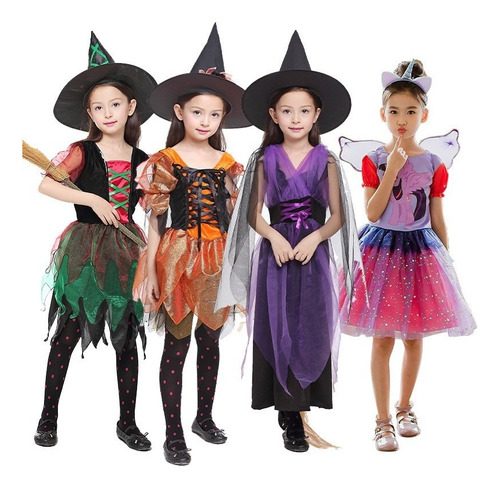 Disfraz De Bruja De Halloween Para Niñas Pequeñas