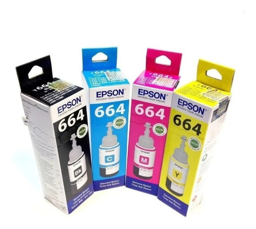 Imagen 2 de 7 de Tinta Original Epson 664 (c Y M Bk) Caja Cerrada X Unid