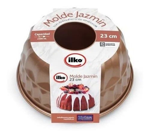 Imagen 2 de 8 de Molde Jazmín 23 Cm. Antiadherente Cobre Ilko