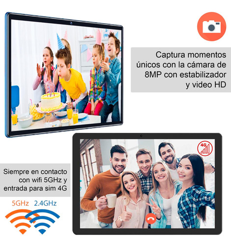 Imagen 3 de 5 de Tablet Vak 98x 10' Octacore 64gb Doble Sim 4g Android 8mp