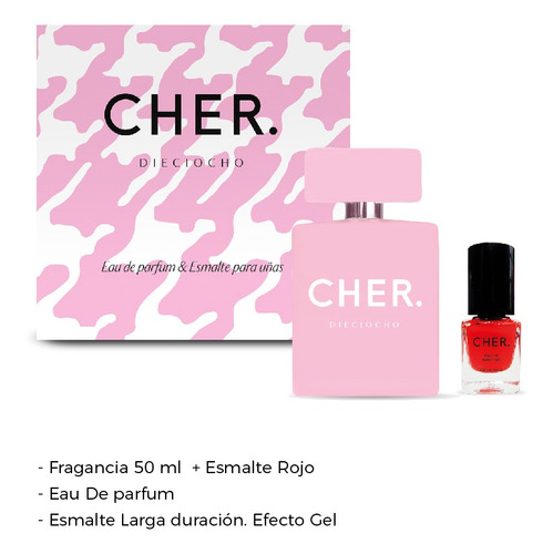 Set Perfume Mujer Cher Dieciocho 50 Ml Edp+esmalte De Uñas
