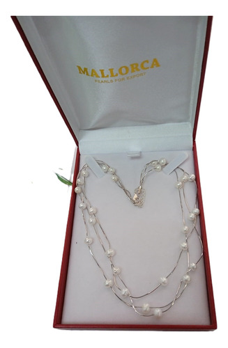 Collar De Perlas De Rio Mallorca Con Plata 925