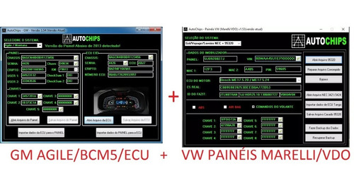 Combo Softwares Gm(agile/bcm5/ecu) + Vw(painel Marelli/vdo)