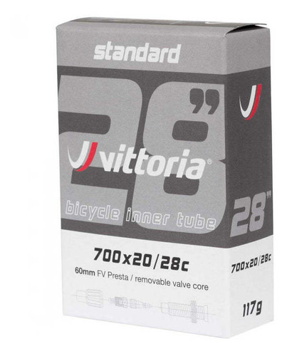 Cámara Vittoria Standard 700 X 20/28c Fv Presta 60mm Removib