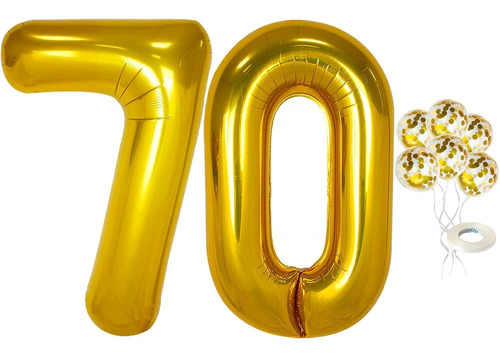 Números De Globos De Oro Grandes 70 Para 70 Cumpleaños 40 Pu
