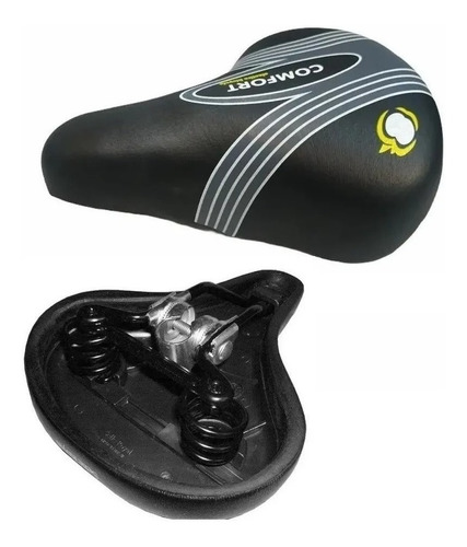 Imagen 2 de 5 de Asiento Acolchonado Para Bici Playera Doble Resorte Sin Caño