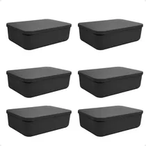 Comprar Set X6 Canastos Organizadores Cajas Moderna Con Tapa 26x18x8