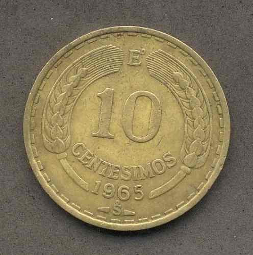 Moneda 10 Centesimos Año 1965