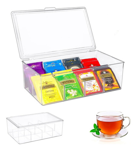 Caja Almacenamiento Bolsas De Té Con Tapa, Caja Organizadora