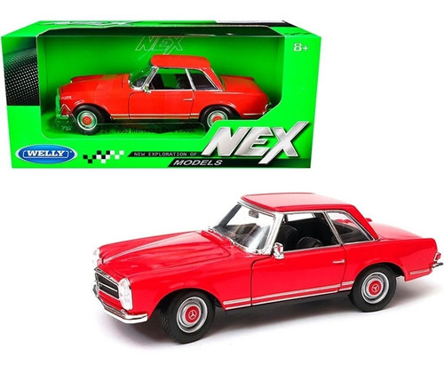 Mercedes Benz 230 Sl 1963 Welly Nex Escala 1/24 Color Rojo