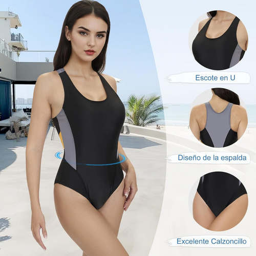 Lubardy Traje De Baño De Una Pieza Para Mujer, Traje De Baño