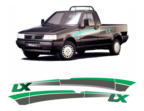 Kit Adesivos Verde Fiat Fiorino Lx 94 