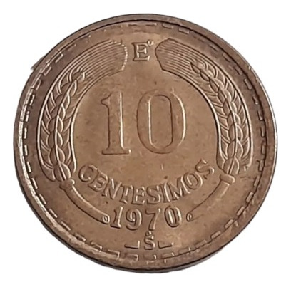 Moneda Chile 10 Centesimos De Escudo 1970(&1272 (Usado)