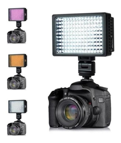 Foco Led 160 Luces Flash Cámara Videograbadora Con 2 Filtro