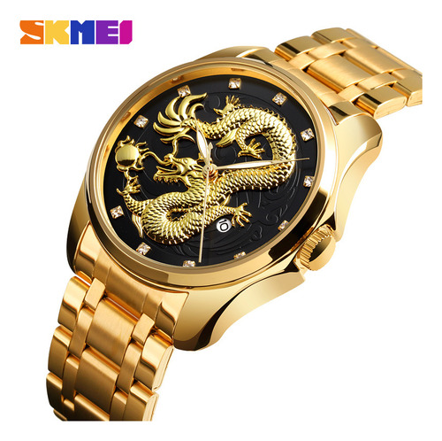 Reloj For Hombre Con Tótem De Dragón Chino En Relieve