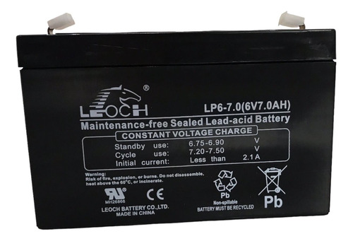 Bateria Leoch Lp6-7.0 6vcc 7ah  Electrolito Absorbido Envio