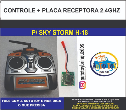 Sky Storm 1310- H-18 -  Controle 2.4ghz + Placa Receptora