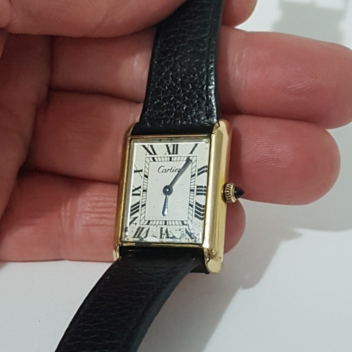 Relogio Cartier Acorda Antigo Do Vovo Todo Em Plaquer M05