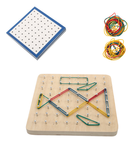 1 Juego De Tablas De Clavos Geoboard De Madera Con Forma Geo