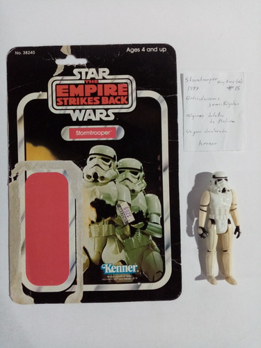 Star Wars Vintage Stormtrooper S77 #15 Kenner Hong V1 Cartón