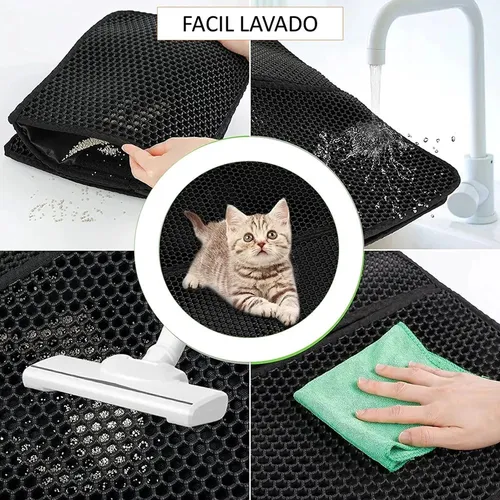 Alfombra Tapete Para Arenero De Gato 45 X 60 Cm