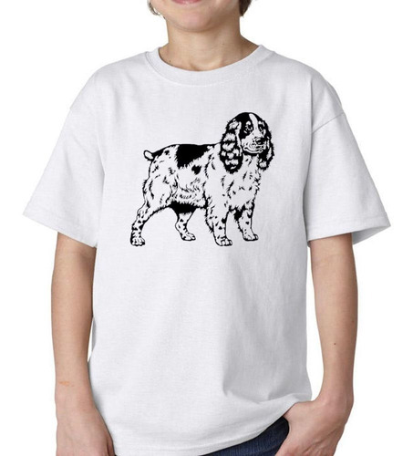 Remera De Niño Perro Cocker Vector Silueta