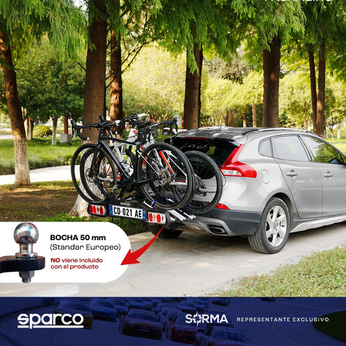 Imagen 3 de 12 de Porta Bicicletas Autos Sparco Para 3 Bicis Plegable