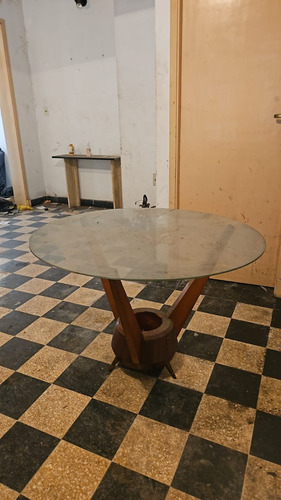 Mesa Escandinava Antigua De Vidrio Unica (Usado)