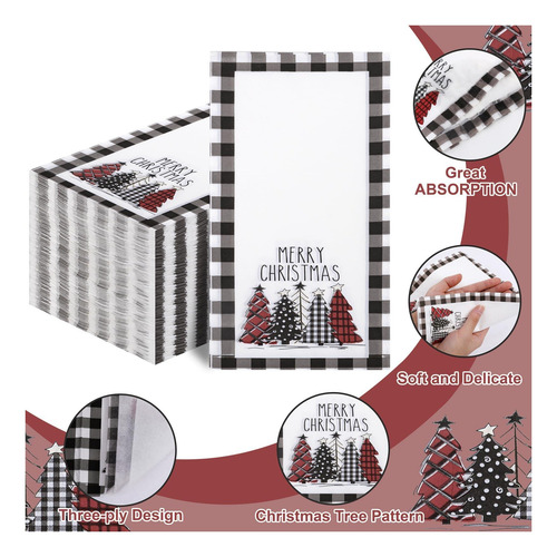 Wdf 100 Pzas Árboles De Navidad Oscuros En Servillillas