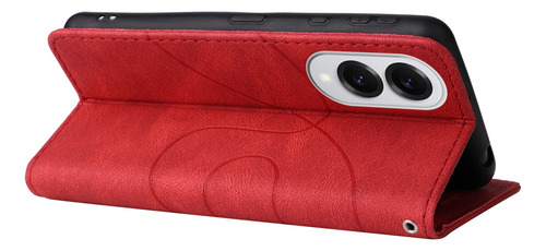 Funda Para Samsung Serie S De Piel Sintética De Alta Calidad, Funda Protectora Tipo Cartera Con Ranura Para Tarjetas, Color Rojo