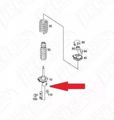 Mercedes B170 1.7 08-11 Original Amortecedor Dianteiro