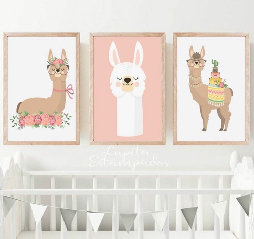 Cuadros Infantiles Animalitos 30 X 40 Cm Personalizos X 3