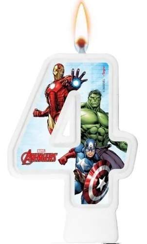 Vingadores Avengers Animated Vela Número 4 Festa Aniversário