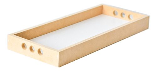 Bandeja 14x36 Cm X10 U - Madera Mdf / Fibrofacil Base Blanca