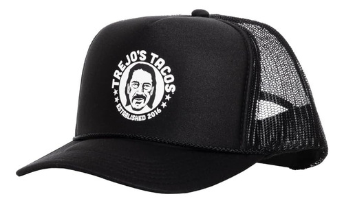 Trejos Tacos Gorra Trucker Snapback Negra Sólida Hombres Y