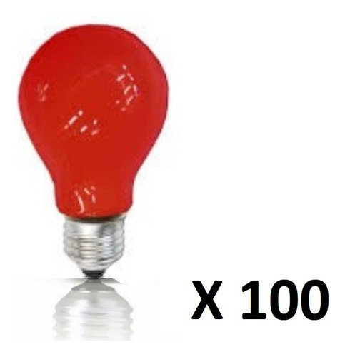 Bombillo Incandescente Rojo 40w / 130v - E27 (100 Unidades)