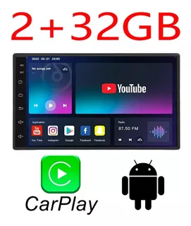 Auto Radio P.táctil 7 Pulgadas Android 2*32gb Real-carplay