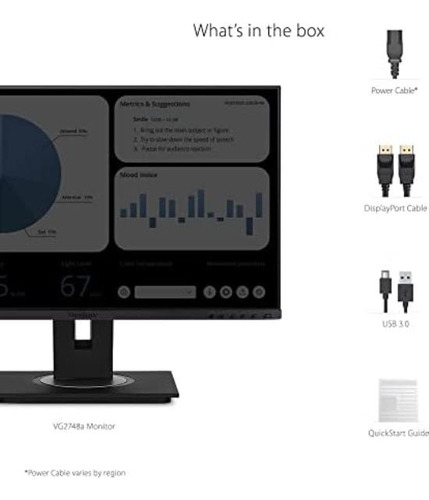 Viewsonic Vg2748a Monitor Ergonómico Ips 1080p De 27 Pulgada
