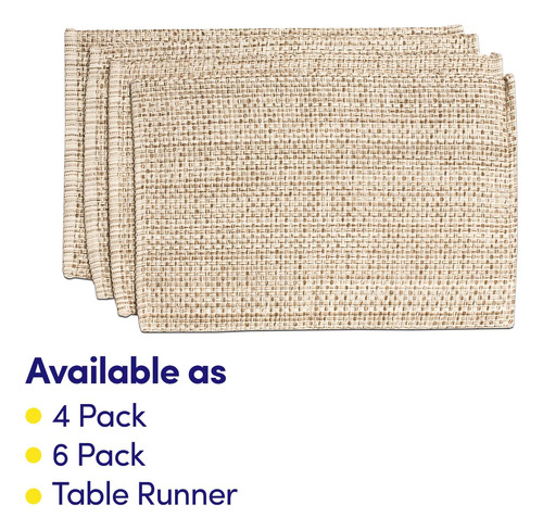 Placemats Sweet Home Collection, 100% Algodón, Juego De 6