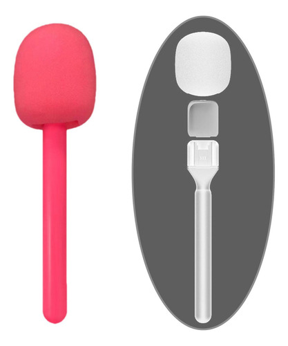 Adaptador De Mano De Micrófono Entrevista Mini Rosa