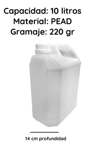 Imagen 6 de 10 de Bidones Plasticos 10 Litros Nuevo Natural Virgen X 40 Un