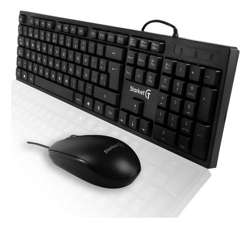 Kit De Teclado Y Mouse Starket Sk-007 Español De Color Negro