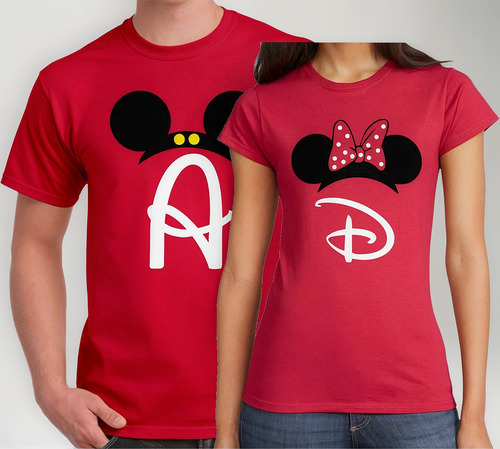 Set De 4 Playeras Personalizadas Minnie O Mickey Disney