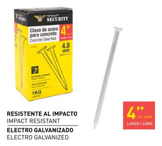 Clavos De Acero Para Concreto De 4in Security Mayor Y Detal