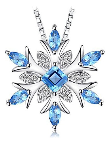 Jewelrypalace Collar De Topacio Azul Suizo Auténtico Con Flo