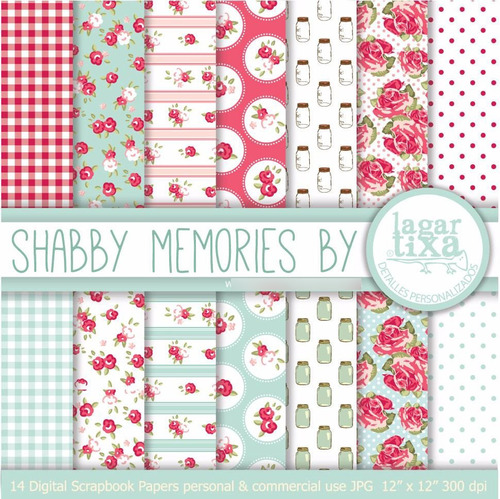 Kit Imprimible Pack Fondos Shabby Chic Clipart Cod 78