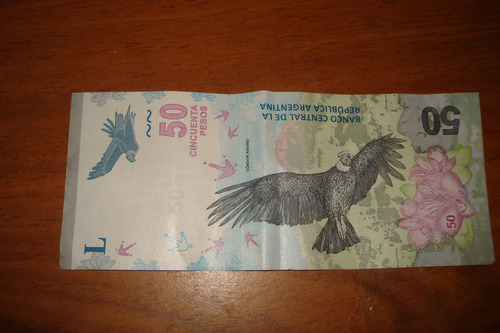 Billete Argentina 50 Pesos L Serie A 2018 (Usado)
