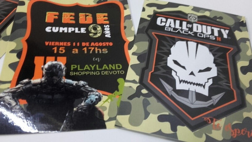 30 Invitaciones Cumple Call Of Duty